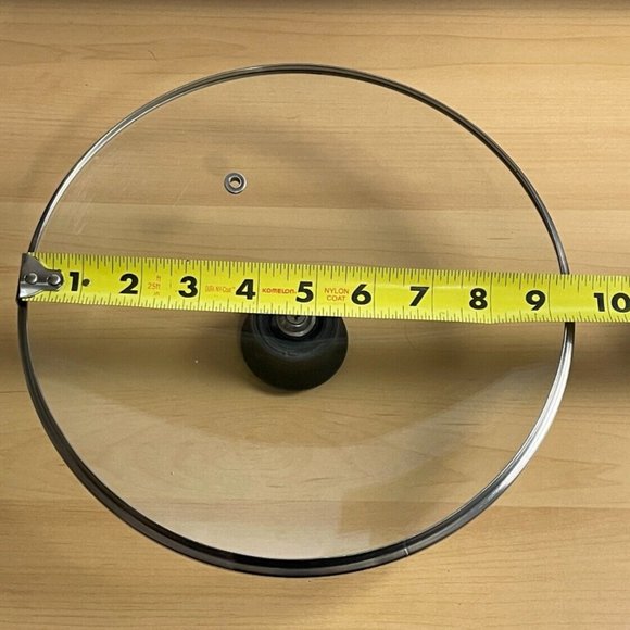 Original T-FAL 9.25" Glass Replacement Lid‎ Cover Top Black Handle Vent Hole - Picture 3 of 4